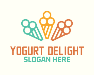 Yogurt - Pastel Ice Cream Cones logo design