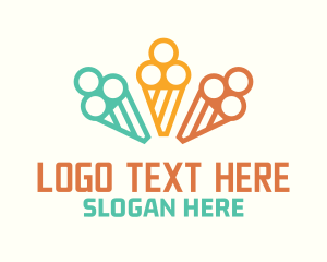 Ice Cream - Pastel Ice Cream Cones logo design