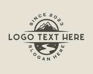 Road - Travel Mountain Lake logo design