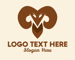 Mouflon - Angry Wild Goat logo design