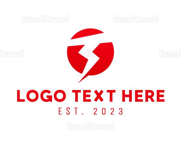 Red Lightning Letter T Logo