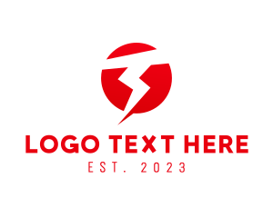Substation - Red Lightning Letter T logo design