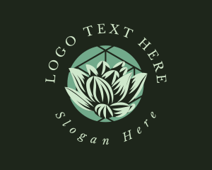 Calm - Therapeutic Lotus Flower Spa logo design