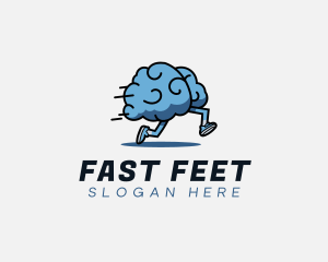Running - Fast Running Brain logo design