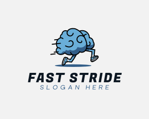 Running - Fast Running Brain logo design