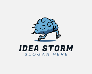 Fast Running Brain logo design