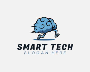 Smart - Fast Running Brain logo design
