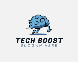 Fast Running Brain logo design