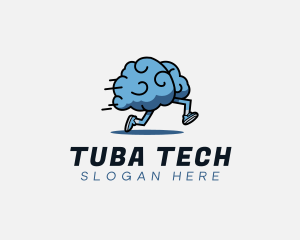 Fast Running Brain logo design