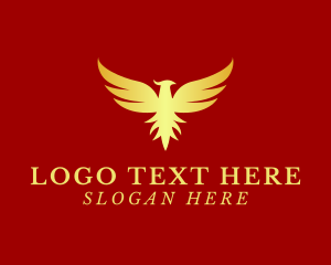Flight - Golden Phoenix Bird logo design