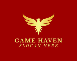 Golden Phoenix Bird Logo