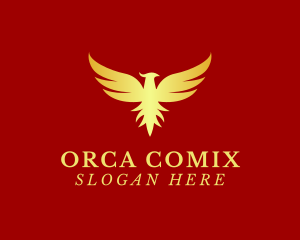 Golden Phoenix Bird Logo