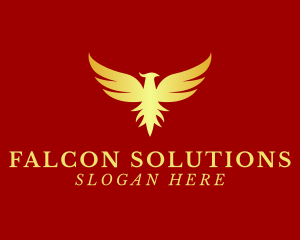 Golden Phoenix Bird logo design