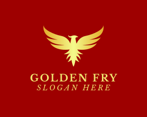 Golden Phoenix Bird logo design