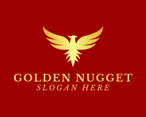 Golden Phoenix Bird logo design