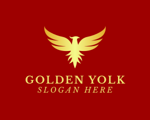 Golden Phoenix Bird logo design