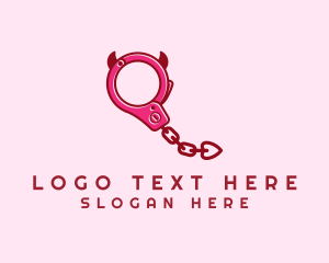 Porn - Naughty Devil Handcuff logo design