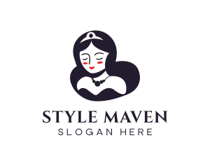 Cute Lady Princess logo design