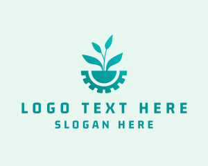 Lab - Biotech Plant Gear logo design