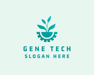 Genetics - Biotech Plant Gear logo design