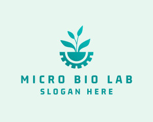 Biotech Plant Gear logo design