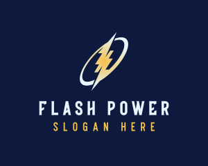 Power Electrician Lightning logo design