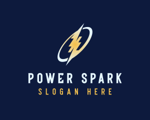 Power Electrician Lightning logo design