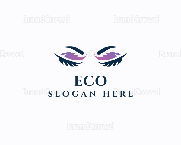 Feather Eyeshadow Beauty Logo