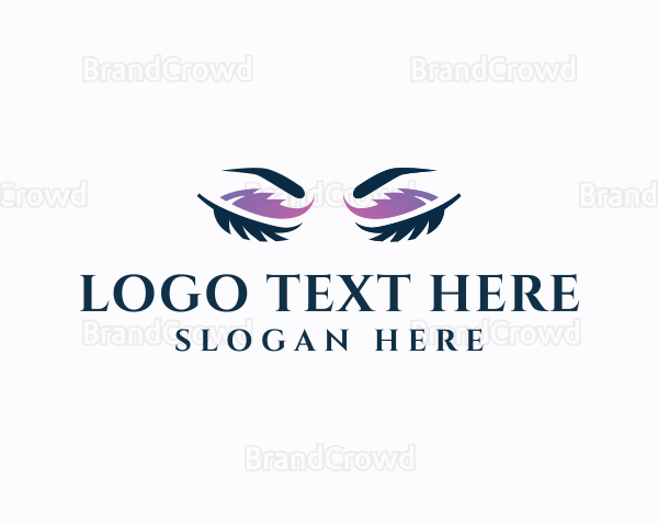 Feather Eyeshadow Beauty Logo