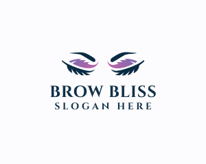 Feather Eyeshadow Beauty logo design