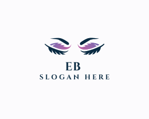 Purple - Feather Eyeshadow Beauty logo design