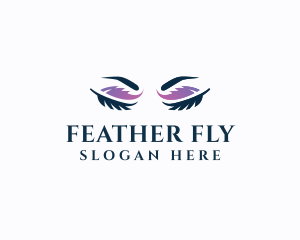 Feather Eyeshadow Beauty logo design