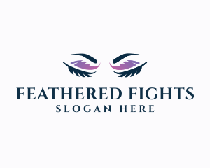 Feather Eyeshadow Beauty logo design