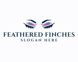 Feather Eyeshadow Beauty logo design