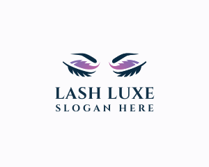 Feather Eyeshadow Beauty logo design