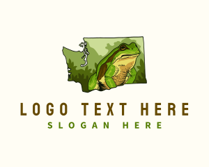 Map - Washington Wildlife Frog logo design