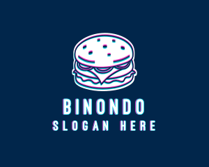 Glitch Hamburger Snack Logo