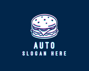 Glitch Hamburger Snack Logo