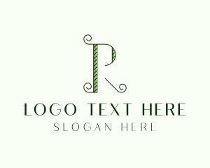 Fashion Boutique - Elegant Garden Vine Letter R logo design