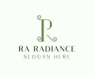 Elegant Garden Vine Letter R logo design