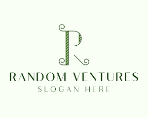 Elegant Garden Vine Letter R logo design