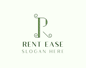 Elegant Garden Vine Letter R logo design