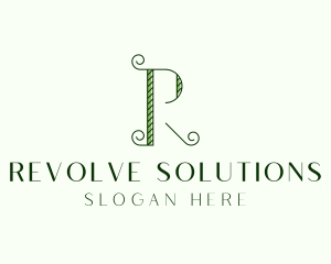 Elegant Garden Vine Letter R logo design