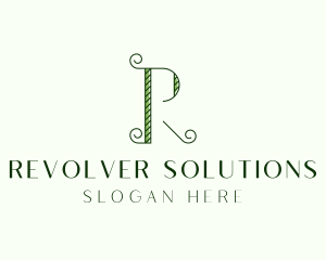 Elegant Garden Vine Letter R logo design