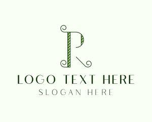 Fashion Designer - Elegant Garden Vine Letter R logo design