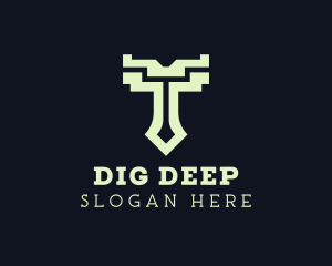 Trenching - Engineering Tie Drill Tool logo design