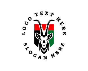 Antelope - Arabian Oryx Wildlife logo design
