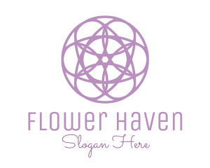 Purple Flower Pattern logo design