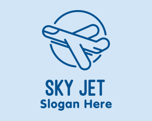 Flying Blue Jet  logo design