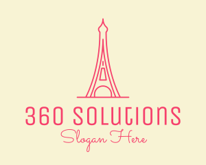 Pink Eiffel Tower  logo design